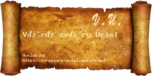 Vörösváry Uriel névjegykártya